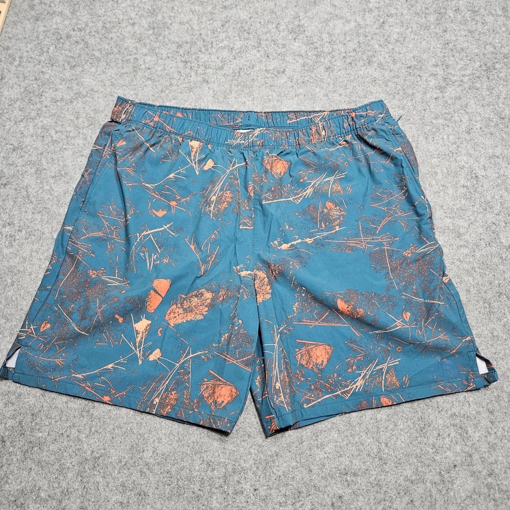 The North Face Wander Short Mens XL Blue Coral Valley Print Standard Fit Elastic
